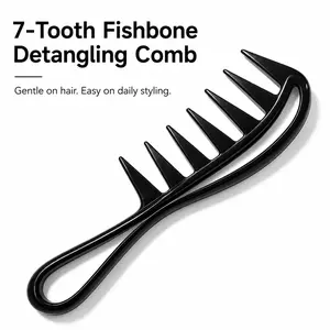 Wide Detangling Comb, Fishbone Design, Wet & Dry Hair Comb for Curly Thick Long Hair