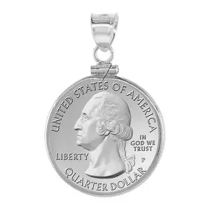 925 Sterling Silver 25 Cent Quarter Coin Bezel Frame 24mm Screw Top Coin Edge