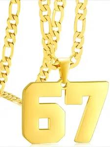 Men's Sports 67 Number Necklace Doot Doo, Suitable for Daily Wear, Hip-Hop Rap Style, Fashion Chic Accessories