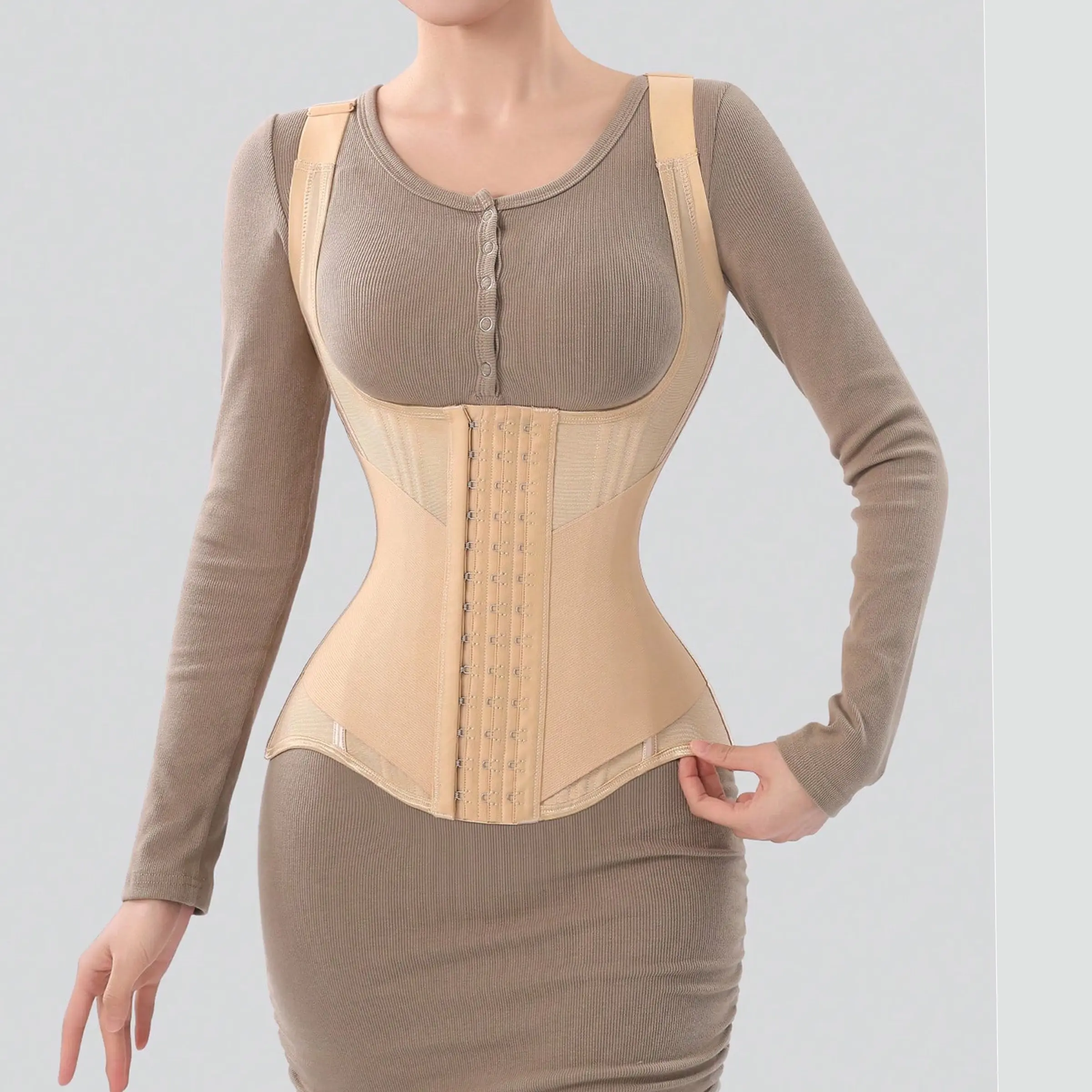 Outdoor Aerobic Waist Belt, Adjustable Hook Buckle, High-Efficiency Abdominal Support, Comfortable Fit, Breathable, Suitable for Athletic Fitness and Daily Use, Compression, Shapewear, Double Compression Shaper, Compression Corset Belt