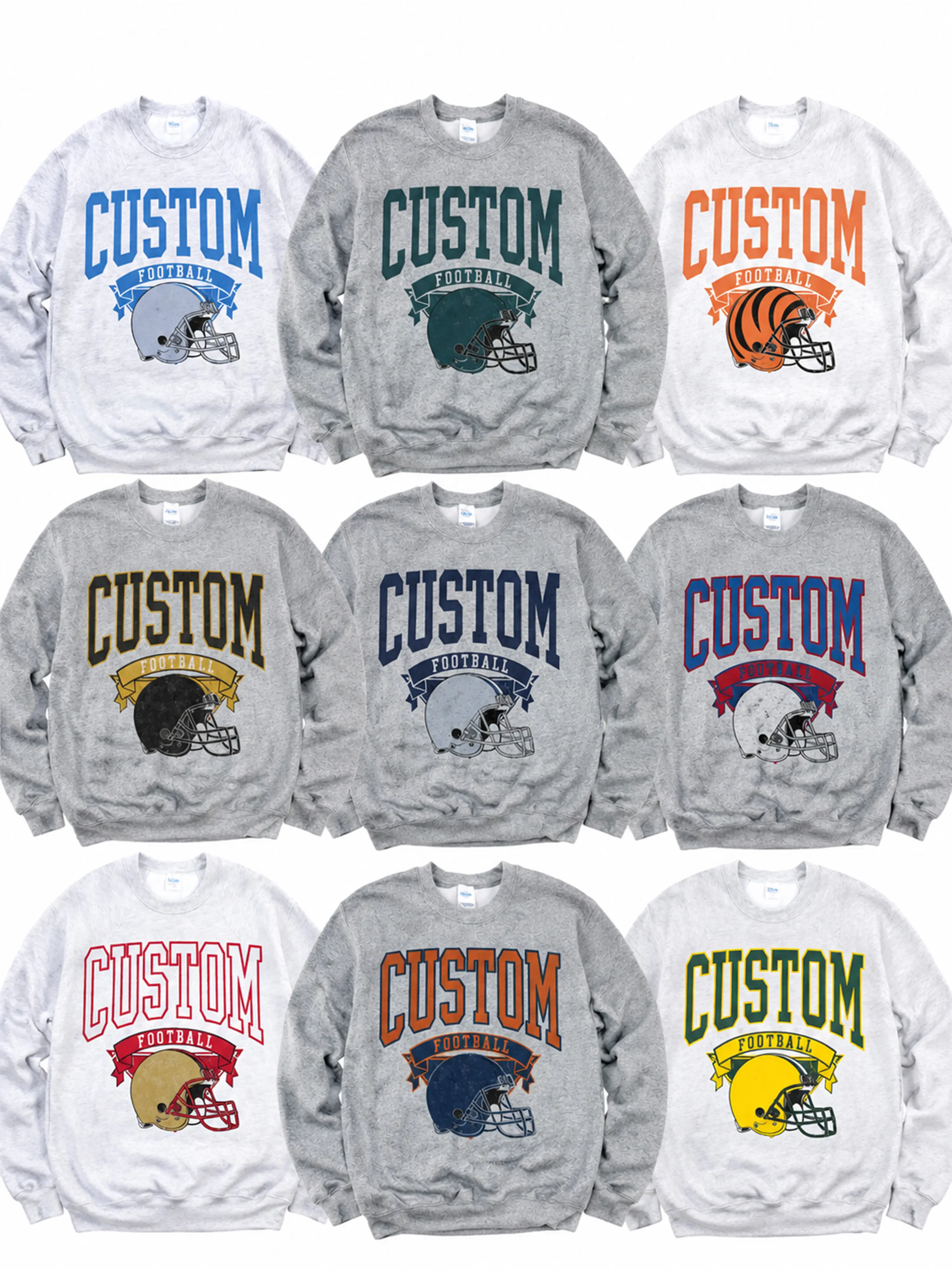 Custom Team Football Sweatshirt, Vintage Varsity Crewneck, Personalized Football Fan Sweatshirt, Retro Game Day Shirt, Sports Lover Gift, Womenswear & Menswear