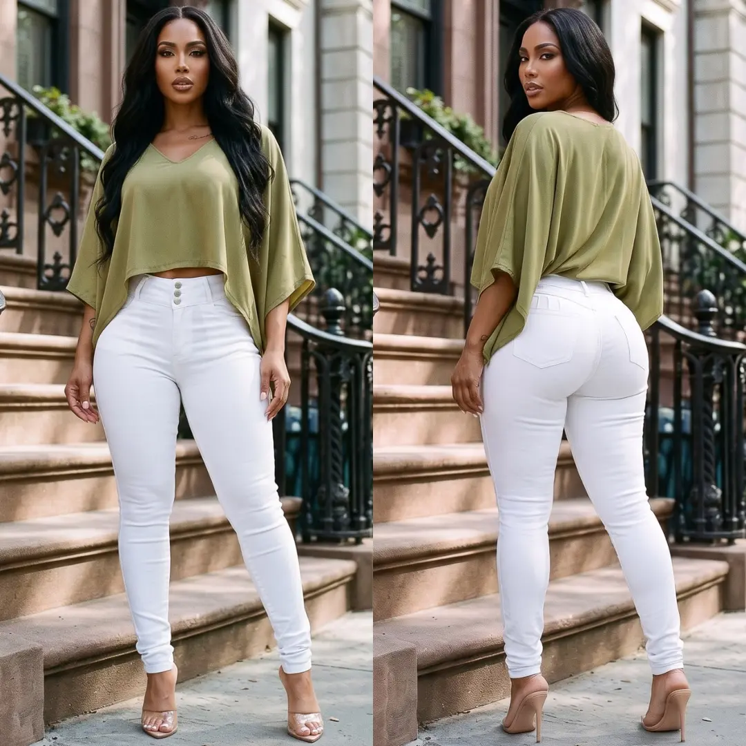 High Waisted White Push Up Hyper Stretch Jeggings