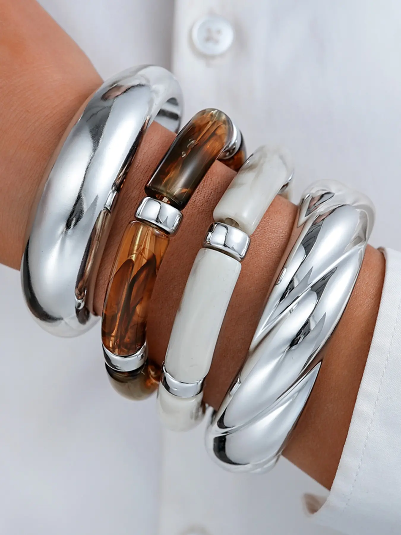 silver bracelet elastic - TikTok Shop