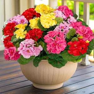 Artificial Geraniums Flowers for Outdoors, 4 Bundles Fake Geraniums Silk Red Decorative Flowers Outdoor UV Resistant Faux Flowers Plants for Home Gardens Planter Patio Balcony Table Spring Decor(Mulit Colors)