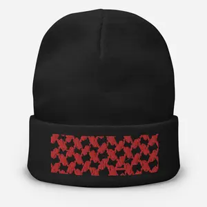 Unisex Palestine Kuffiyeh Embroidered Beanie - Breathable Cotton Blend