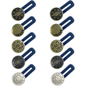 10 Pcs Expander Button for Extender Jeans Pants Collar, 5 Styles Pants Waist No Sew Instant Silicone Extender Button for Men and Women yuntop