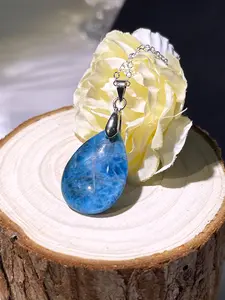 Blue Apatite necklace,  Natural Stone Crystal Necklace