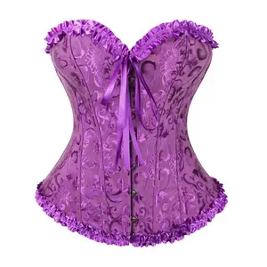 Sexy Corset Top – Lace Up Bustier For Women, Floral Push Up Shapewear, Trendy Overbust Lingerie, Plus Size Corset Fashion