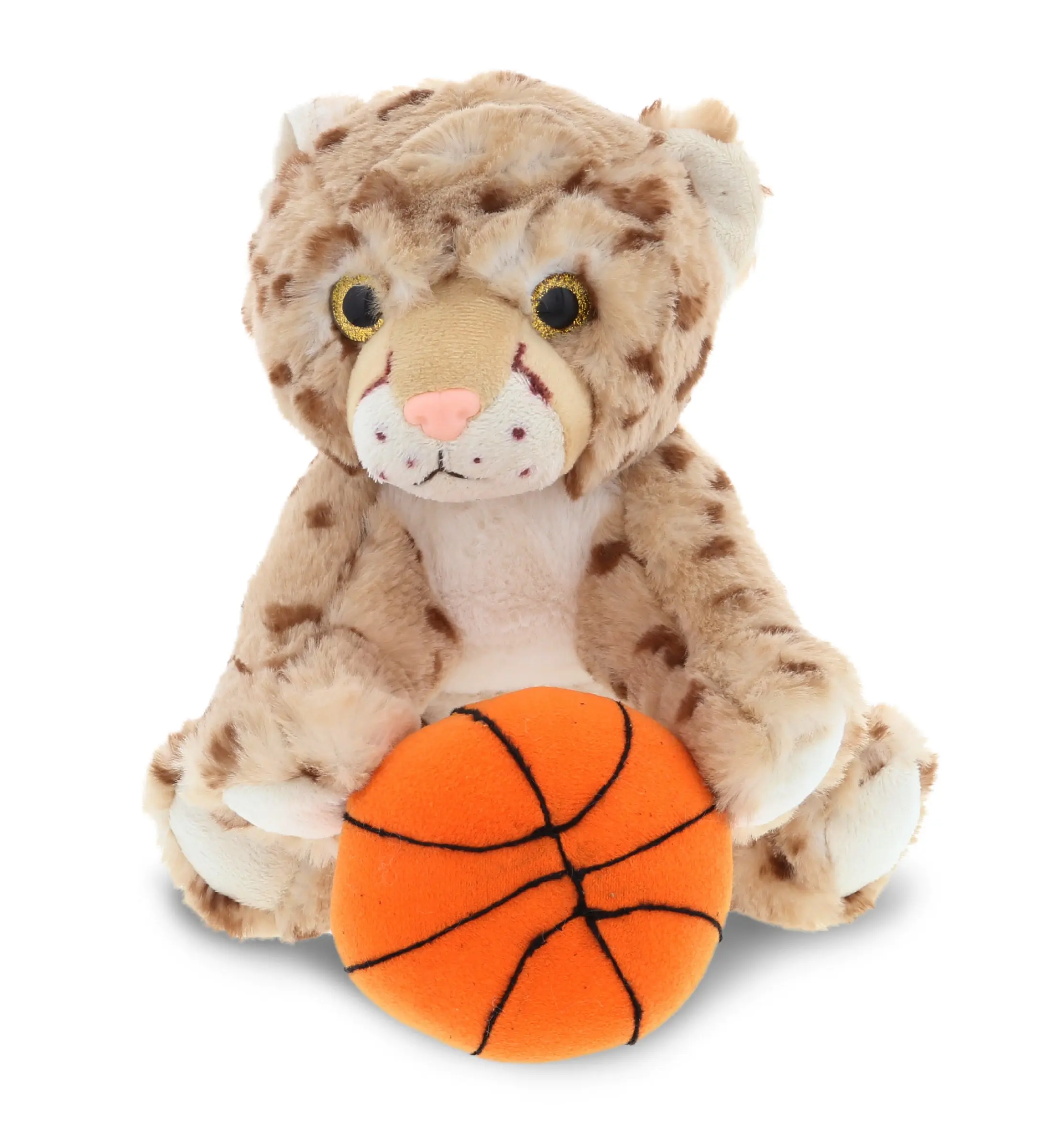 PLUSH BASKETBALL - SUPER SOFT PLUSH - SQUAT CHEETAH 8.5 INCH