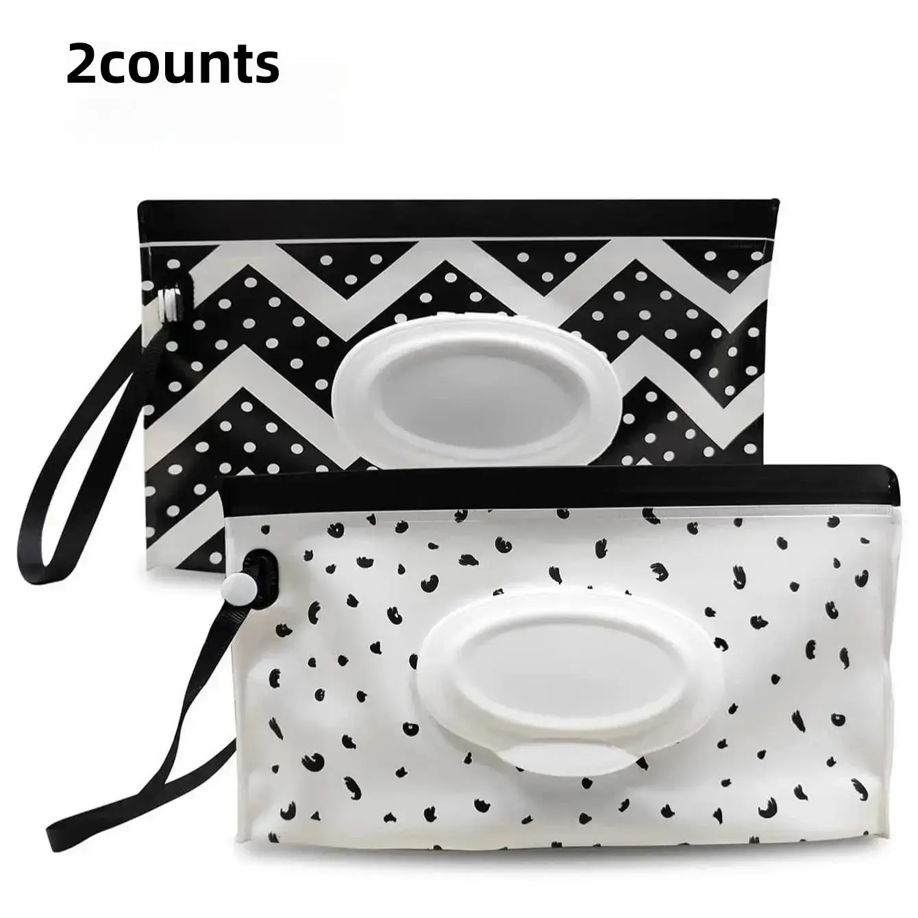 Wet Wipes Storage Bag, 2 Counts Portable Flip Top Wet Wipes Pouch, Wet Wipes Dispenser Bag, Storage Organizer for Home & Travel, Holder