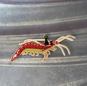 Party Prawn Embroidered Iron On Patch