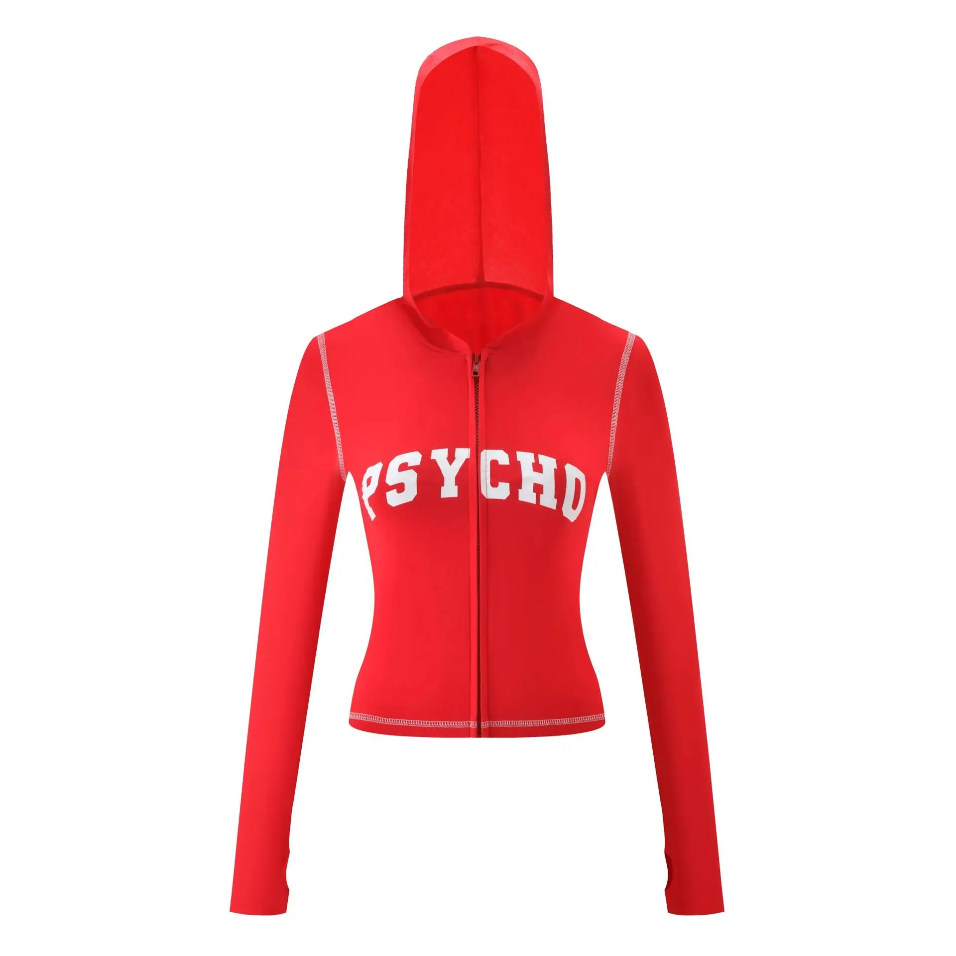 Red and white lettered jacket