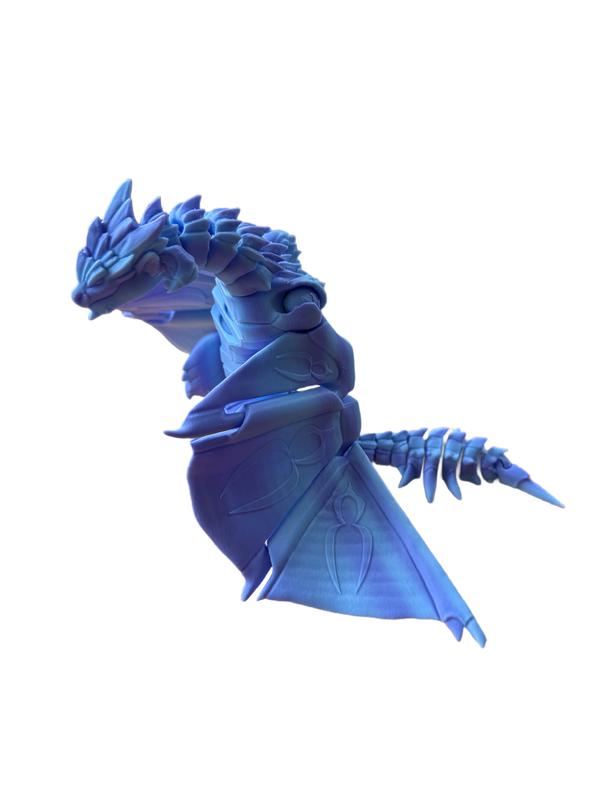 Shadow Wing Dragon Articulated 3D Creature with Giant Wings, Shimmering Lavender Glow & Elegant Horns - Ideal for Fantasy Fans and Collectors