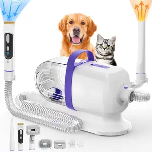 Dog Grooming Vacuum for Shedding Grooming, 2.2L Cup Dog Grooming Vacuum with Dryer Function, Low Noise Pet grooming vacuum for dogs, Upgrade Strong Dog Grooming Kit With 6 Tools for Home Pet Hair
