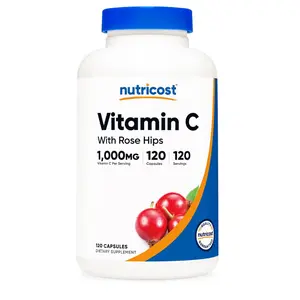 Nutricost Vitamin C with Rose Hips 1025mg, 120 Capsules - Vitamin C 1000mg, Rose Hips 25mg, Premium, Non-GMO, Gluten Free Supplement
