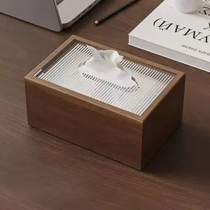 Luxury Wooden Napkin Holder, New Chinese Style Paper Towel Dispenser, High-End Natural Wood Aesthetic, Living Room Decor, Bathroom, Bathroom Essentials Accessories