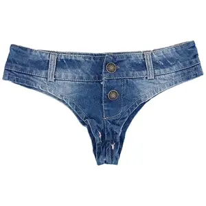 Women's Denim Shorts Hot Pants Ultra Short Jeans for Nightclub Bar