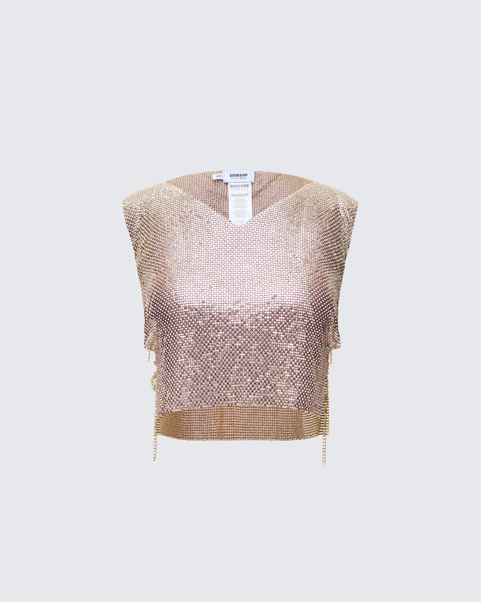 Fayla Gold Chainmail Square Top