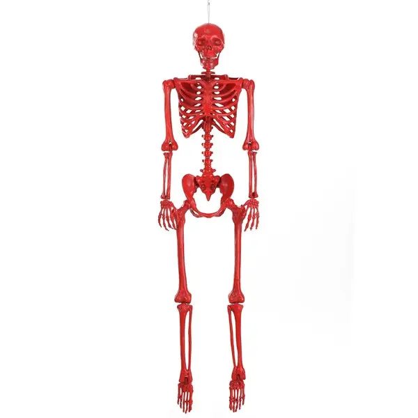 5FT Poseable Crazy Bones Skeleton in Red Decoration