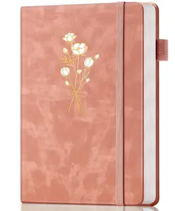 Journal for Girls Women Journals for Writing A5 Leather Notebook College Ruled 192 Pages Flower Diary with Heart-Shaped Shadow 8.3" x 5.7", Pink