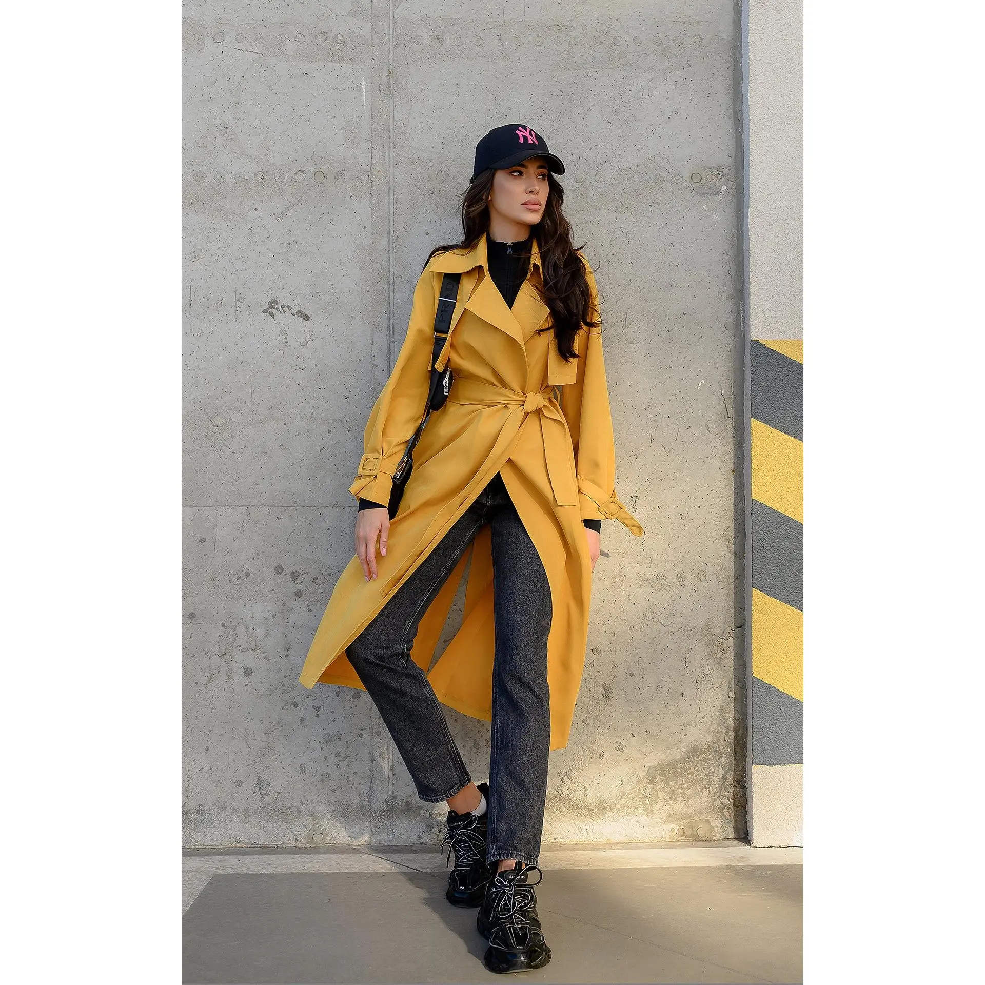 Mustard Belted Trench Coat