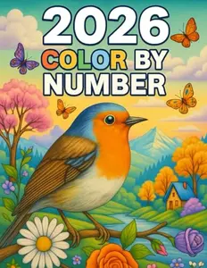 2026 Color By Number Coloring Book: Large Print Color By Number For Adults, Seniors & Kids | Easy Coloring of Nature Landscapes, Animals, Birds and More