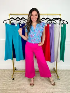 Dear Scarlett Getting Ready High-Rise Rayon Blend Wide Leg Bottoms - 8 colors!
