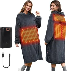 Wearable Heated Blanket Hoodie with ,Cordless Heating Blanket Sweatshirt,Electric Throw Shawl Blanket,Christmas