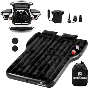 Air Mattress for Tesla Model Y/Juniper, 2026 Upgraded Inflatable Camping Bed for Back Trunk, Soft Flocking Surface+Reinforced Bottom Sleeping Pad w/Pump for Outdoor Travel