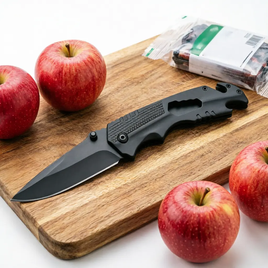 Compact Folding Pocket Knife - High-Performance Blade, Military Tactical EDC Tool with Glass Breaker, Seatbelt Cutter, Rugged Heavy-Duty Stainless Steel for Outdoor Camping & Self-Defense