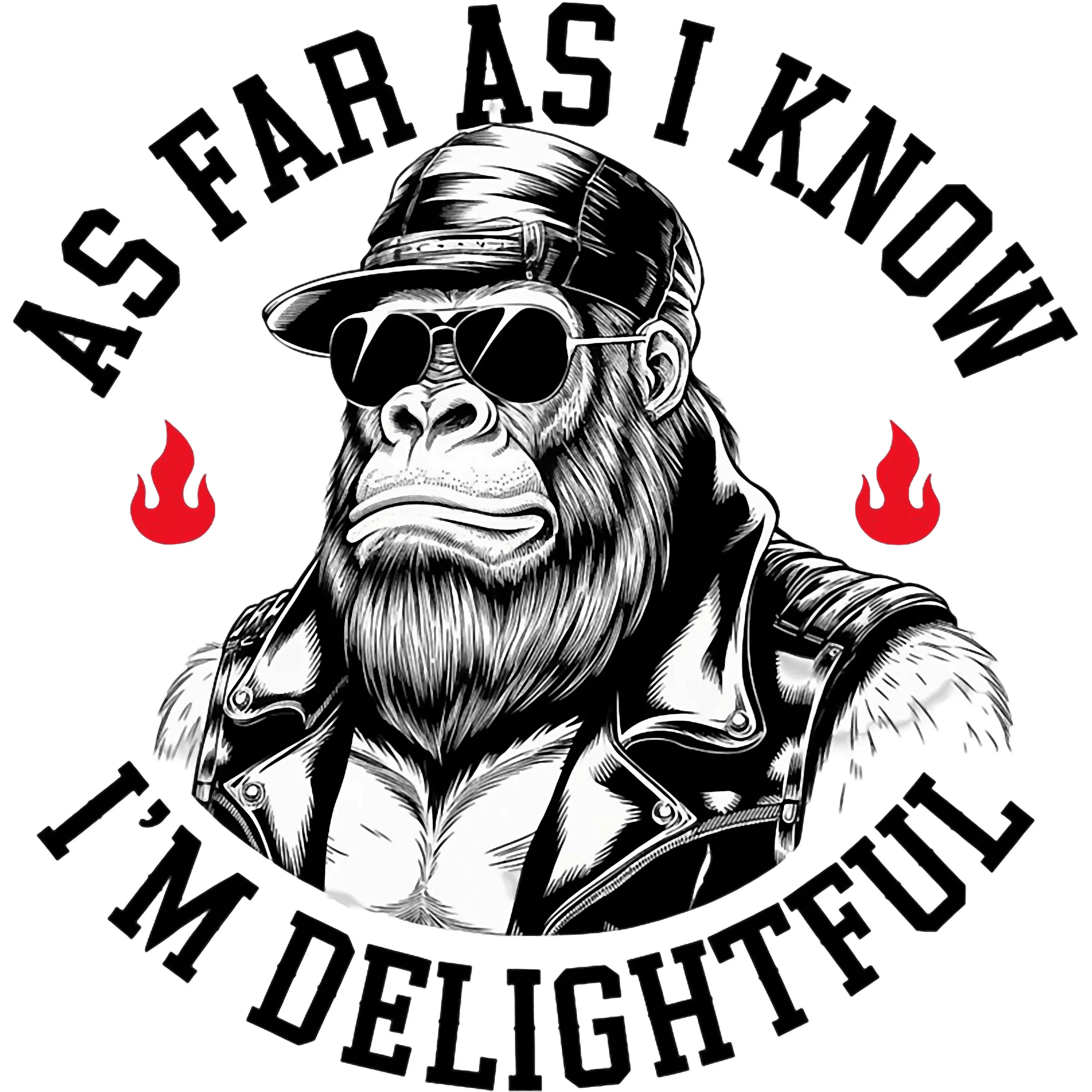 DTF Transfer - Funny Vibrant Gorilla Art, Multi-Size Specialty DIY Crafts Supplies, DIY Design Handmade Gifts for Tees, Hats