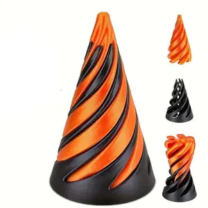 Random Color 3D Printed Spiral Fidget Toy, 1/2 Counts Impossible Cone Mini Fidget, Cones Passing Through Pyramid Toy for Stress and Anxiety Relief, Stress Relief Fidgeting