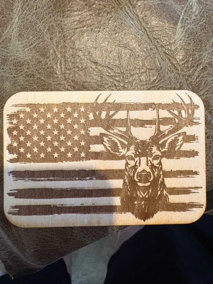 Customizable Laser-Engraved Rectangle Magnetic Fridge Magnet with Wooden Base - Personalized Home Decor, Business Gift for Wedding & Anniversaries, Optional Photo Print & Custom Artwork