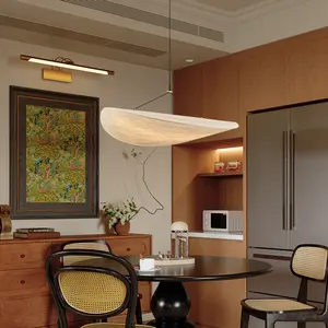 Natural Silk Wabi-Sabi Pendant Light | Warm Glow Japandi Style Hanging Lamp
