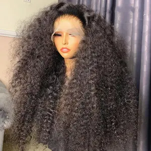Bling Hair 13x4 13x6 Kinky Curly Hd Lace Front Wig Human Hair 180 Density Transparent Swiss Lace For Women Pre-Plucked with Baby Hair