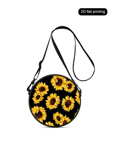Lightweight sunflower print shoulder and crossbody bag, Chic crossbody bag, a gift for friends and family. Designed for women, it features 2D printing and can be worn as a crossbody, single-shoulder. Perfect for commuting, outdoor activities, trav