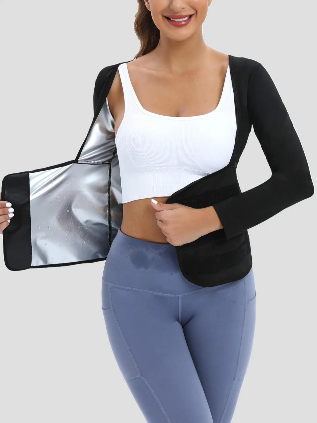Women's Minimalist Sporty Solid Long-Sleeve Compression Abdomen Shapewear Top, Body Shapers, Comfortable Tummy Control Waist Trainer For Women, All-Season Women's Shapewear, Womenswear