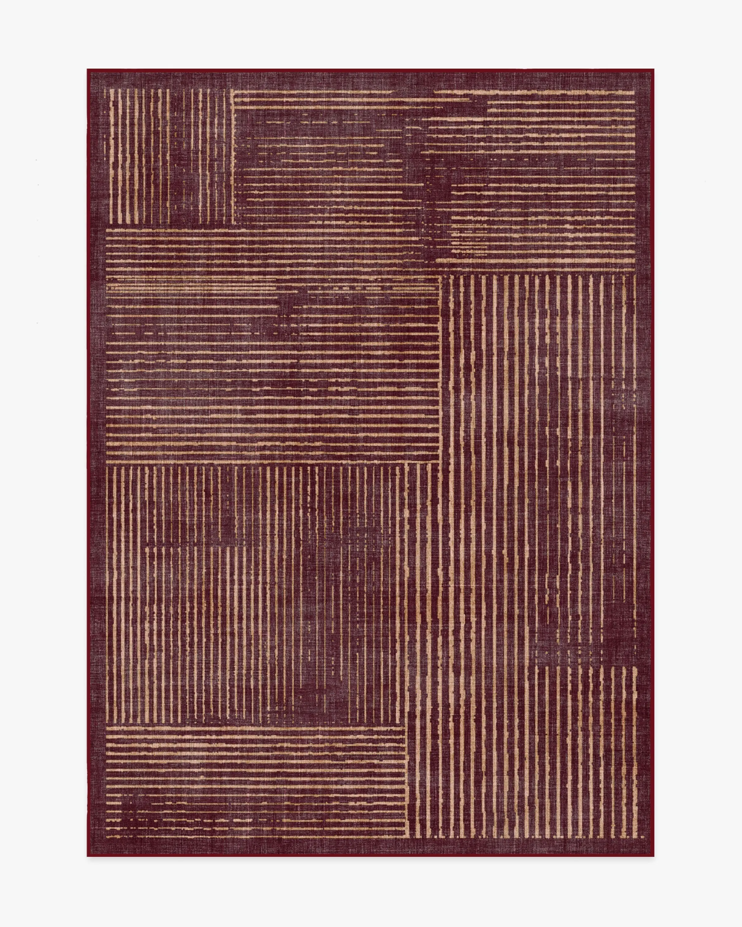 Linear Oasis Rust Red Flatwoven Rug