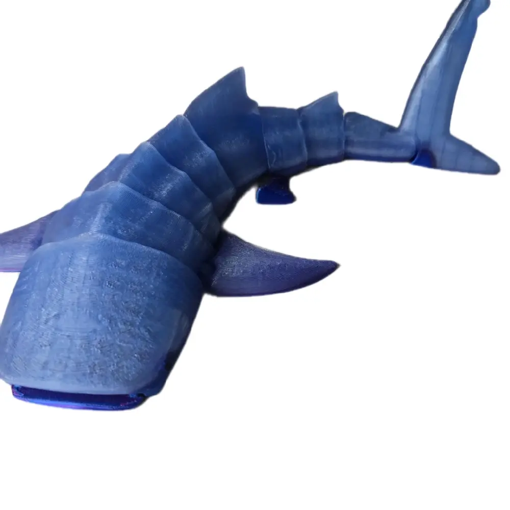 Glow-in-the-Dark Blue Flexi Shark 3D figure