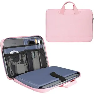 15.6 Inch Laptop Sleeve TSA-Approved Case for Women – Compatible with MacBook Pro 16", Lenovo, HP, Dell, Acer, ASUS – Padded Travel Bag (Pink)