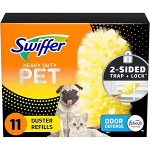 Swiffer Dusters Heavy Duty Pet Multi-Surface Duster Refills for Cleaning, With Febreze Odor Defense, 11 Count