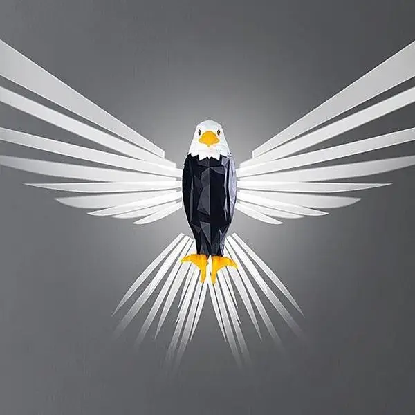 Eagle Design LED Wall Light - Magnetic Wall-Mounted Eagle Night Light with Remote Control – Battery Powered, USB Rechargeable & Detachable – Luxury Ho
