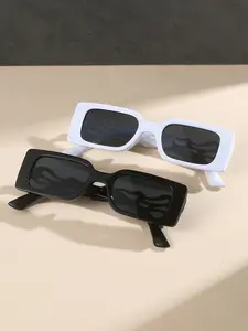 Women's PC Rectangular Full Frame Glasses, Casual Classic Vintage Cloud Hollow Out Temple Decor, Stylish Versatile Fashion Eyewear, Lightweight Eyewear