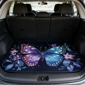 75x100cm Universal Car Trunk Mat American Trend Fashion Letter  Heart Cute Pet  Butterfly Floral  Holiday Cargo Liner  All-Weather Waterproof Durable Rear Mat  Easy Clean Vehicle Interior Accessories Fit Most Models