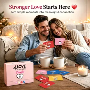 100 Pcs Couple Game Cards, Couple Interaction Board Game, Deep Connection & Intimacy Building Tool, 100 Affectionate Dialogue & Challenge Cards for Date Night, Anniversary, Valentine's Day, Perfect Romantic Gift for Him Her