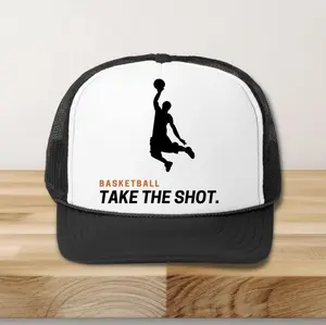 Basketball Hat, Take The Shot Cap, Sports Trucker Hat, Inspirational Cap, Game Day Hat, Fitness Style Hat, Player Hat
