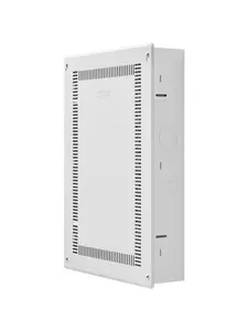 Structured Media Enclosure 20-Inch Recessed In-Wall TV Media Box With Cover For Concealed Home Theater Equipment And Hidden Wiring, Cable Management, Ventilation Openings, Durable Steel Wall Mount Enclosure, Easy Install