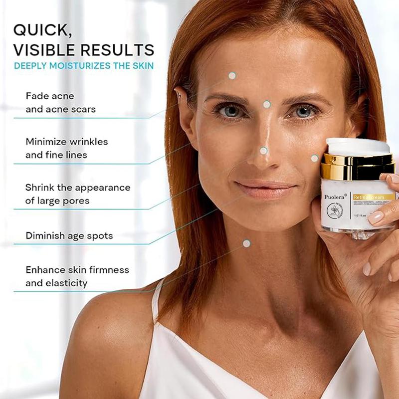 Puolern Retinol+Sodium Hyaluronate Cream for Face Cream Fast Deep Cellular Absorption Day or Night Cream for Moisturizers  Skincare Skin Repair Comfort