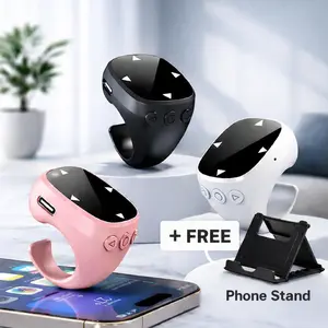 JPTREK TikTok Wireless Remote Control for Phone, Scroll Ring for Reading, Photo & Video Shutter, Compatible with iOS & Android, FREE Phone Stand Included