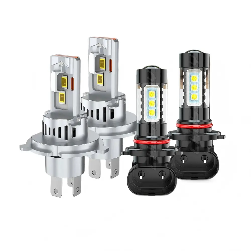 For Toyota Hilux 2004-2019 Combo LED Headlight Kit Hi/Low Beam+Fog Light Bulb